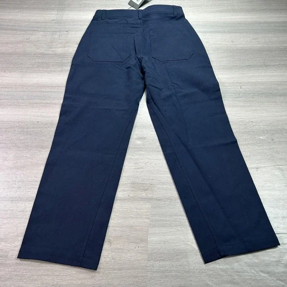 NEW G/FORE Pants Womens 8 Navy Straight Tapered High Rise Golf Chino Trousers